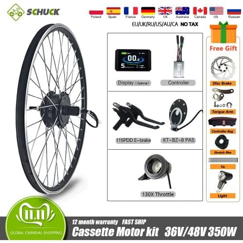 Electric Bicycle Conversion Kit 36V 48V 350W 16-29inch 700C EBike Kit All Waterproof Plug For Electric Bicycle Conversion Kit