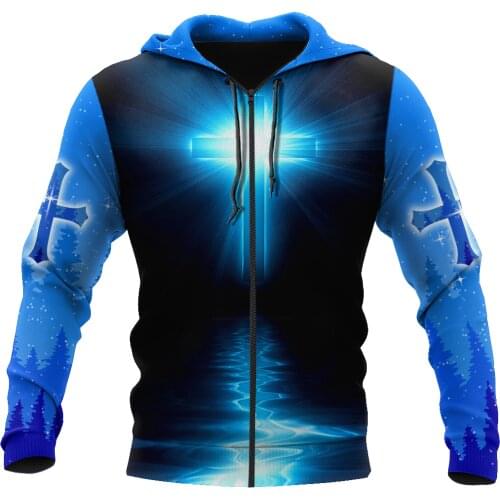 HX Newest Christian Jesus Catholic Popular Zipper Hoodies Streetwear 3D Print Men Women Unisex Harajuku tops Drop Shipping