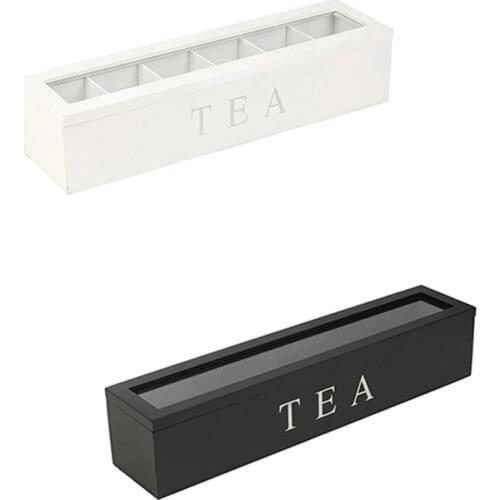 Coffe and Tea Box Organizer Wooden with Lid Coffee Tea Bag Storage Holder Organizer for Kitchen Cabinets