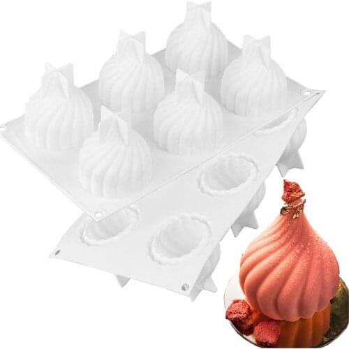 Creative 6 Hole Onion Bulb Shaped Silicone Resin Mousse Cake Mold Jelly Pudding Molds Chocolate Ice Mould Kitchen Accessories