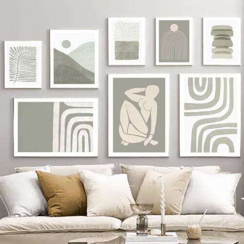 Modular Mountain Line Gallery Wall Art Canvas Painting Nordic Posters And Prints Wall Pictures For Living Room Fauvism ​Decor