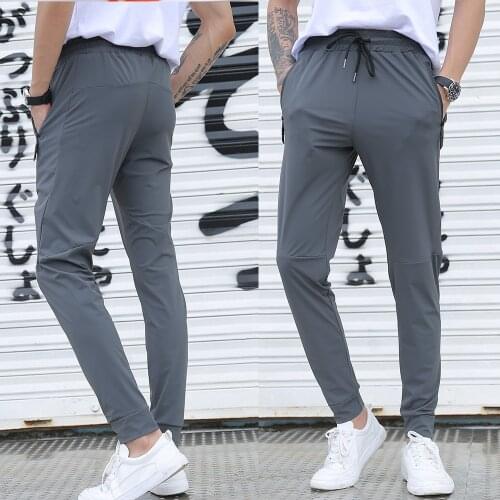 Men Running Sports Pants Zipper Pockets Sweatpants Football Training Jogging Sweatpants Basketball Elasticity Gym Track Pants