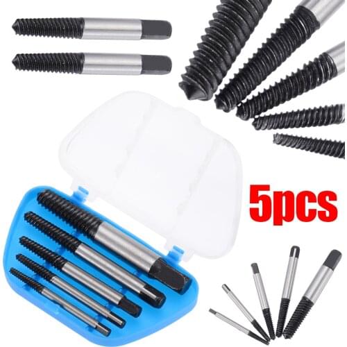 5Pcs Screw Extractor Center Drill Bits Guide Set Broken Head Bolt Screw Remover Removal Speed Easy Out Accessories