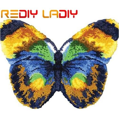 Latch Hook Rug Kits Crocheting Carpet Rug Yellow Car Acrylic Yarn Pre-Printed Canvas Cushion Mat Crochet Tapestry Art Home Decor