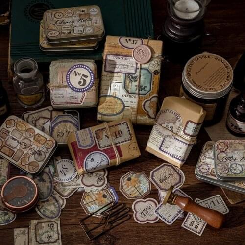 Yoofun 40pcs/pack Vintage Stickers Retro Ticket Diary Planner Decorative Junk Collage Scrapbooking Label Craft Stationery