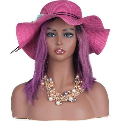 New 1pc Female Realistic Mannequin Head PVC Hat Glasses Diamond Necklace Display Mold Stand Torso Wig Manikin Head