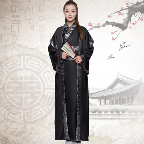 2016 New Chinese Folk Dance Straight Cloak Clothing Hanfu Women Ancient Costume Chivalrous Knight Errant Female Scholar