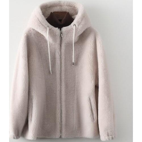 Autumn and Winter New All Wool Fantasy Large Grain Fur Womens Fashion Hooded Coat Womens Clothing