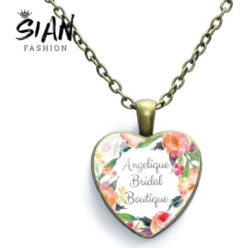 SIAN New Trendy Bible Verses Necklace Glass Dome Heart Necklaces Scripture Quote Jewelry Christian Inspirational Gifts for Women