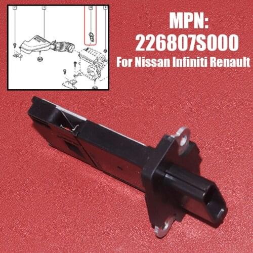 OEM New Mass Air Flow Sensor 22680-7S000 Fit For Note Navara Murano Nissan X-TRAIL Maxima Qashqai Juke 226807S000 22680-AW400