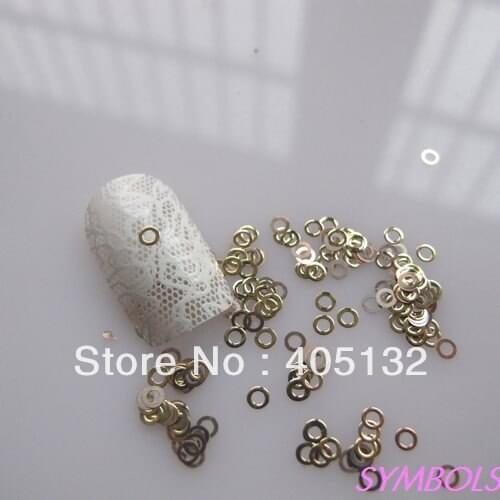 Approx. 1000pcs/bag Metal Small Gold Circle Design Non-adhesive Metal Slices Nail Art Decoration MS-171-2
