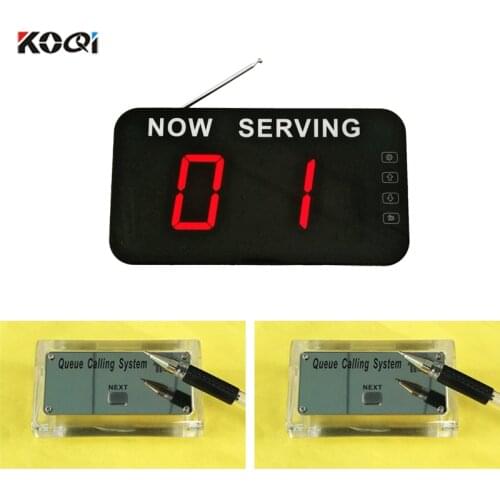 Simple Queue Management System LED Display Receiver Transmitter NEXT button Wireless Queuing Machine For Hospital Food Court