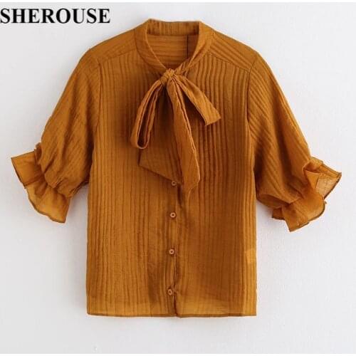 Женские короткие рубашки Sherouse China At AliExpress