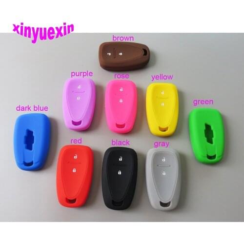 50pcs Xinyuexin Silicone Car Key Cover FOB Case For Chevrolet Cruze Spark 2016 Smart Remote Key Case Car-stying with 2 Buttons