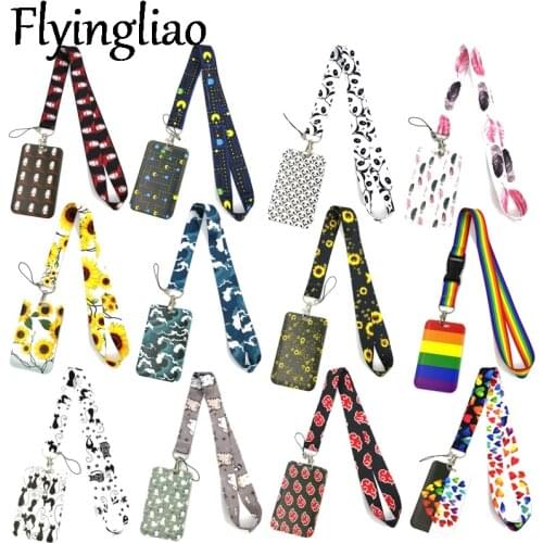 Fashion Lanyard ID Badge Holder Bus Pass Case Cover Slip Bank Credit Card Holder Strap Card Holder
