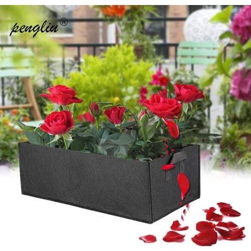 Fabric Raised Garden Bed Rectangle Planting Container Grow Bag Planter Pot Plants Flowers Vegetables Fabric Raised Planting Bag