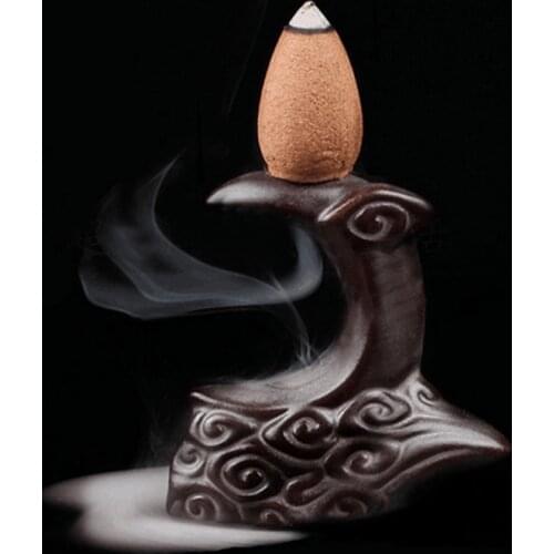 Waterfall Porcelain Backflow Ceramic Incense Burner Holder Buddhist Gift UK New