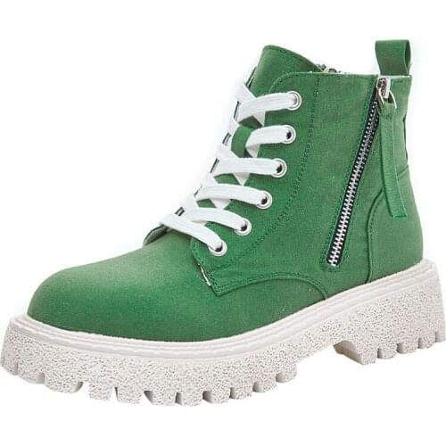 Womens High-top Canvas Shoes 2021 Autumn Ladies Sneakers Chunky Platform Single Boot Trendy British Style Martin Short Bootis