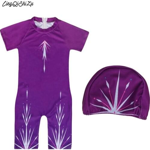 3 Colors 3-8Y Fashion Baby Girl Bathing Suit Short Sleeve Toddler baby girl swimwear Summer Children One-piece kids bathing suit