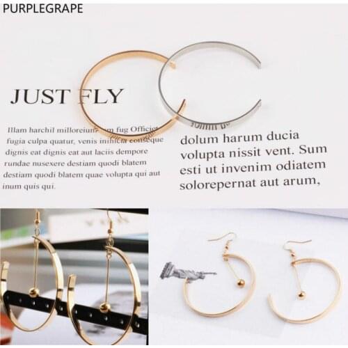 DIY handmade jewelry copper C-shaped pendant earrings ear clip material accessories European and American fashion 10 pieces