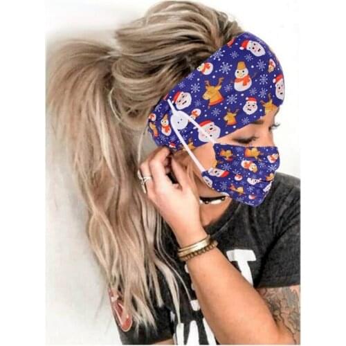 2 Pcs/ Set Yoga Hair Band with Mask Women Headband Head Wrap Hair Bands Unisex Running Elastic Hair Band Headwear
