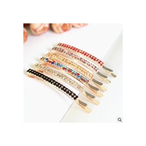 240pcs/lot DIY Simple Multi Double Row Drill Hair Bang Clips Alloy Side Hairpins Styling Tools Accessories HA686