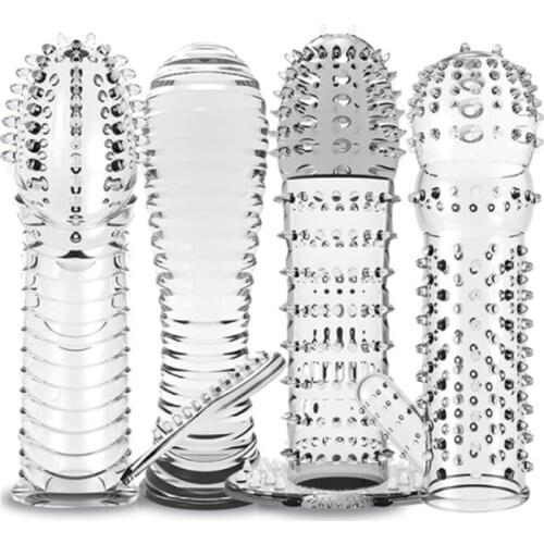 4 Type Reusable Condom Penis Extender Sleeve Delay Ejaculation Sex Toys For Men Sex Products Adult Games Intimate Goods