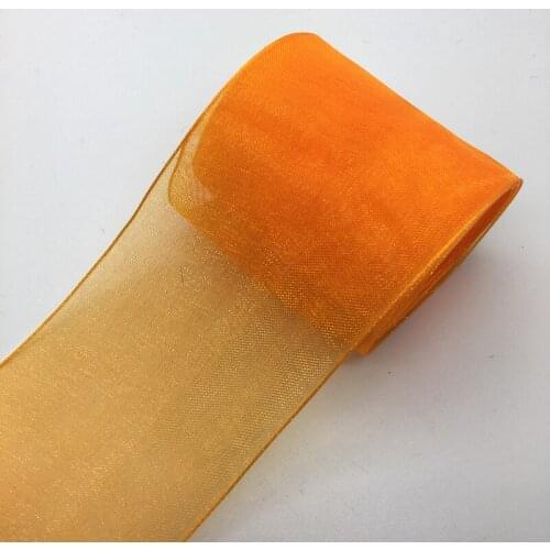 5yards/Lot 2" 50mm Orange Organza Ribbon Bow Wedding Decoration Lace Crafts