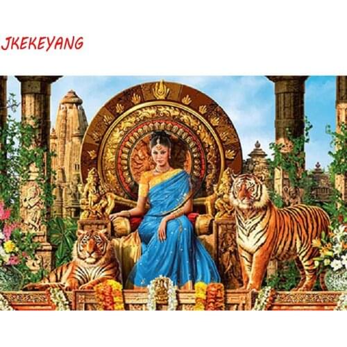 5D DIY square/round Diamond painting Beauty and tiger Cross Stitch Diamond Embroidery Pattern Rhinestone J1501