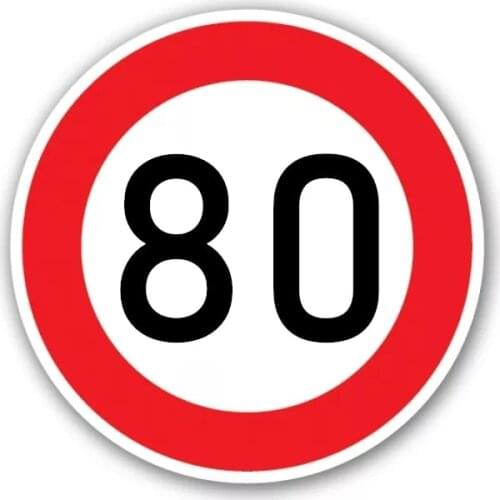 A-0075# Speed Limit (80 km), Ø 16 cm Self-adhesive Decal Car Sticker Waterproof Auto Decors