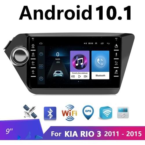 2 Din Android 10.1 Car Radio For Kia RIO 3 2011 - 2015 Touch Screen GPS Navigation WIFI Bluetooth Multimedia Video Player
