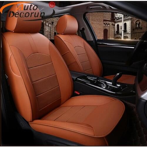 AutoDecorun Perforated Genuine Leather Tailored Seat Covers for VW Volkswagen Magotan Seat Cover for Cars Supports Accessories