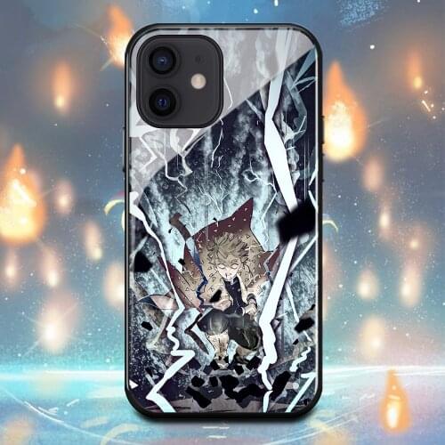 Japan Demon Slayer Kamado Tanjirou Phone Case For Iphone6 6s 7 8 Plus X XR XS Max 11 11p 12Pro 12Mini Tempered glass shell Cover