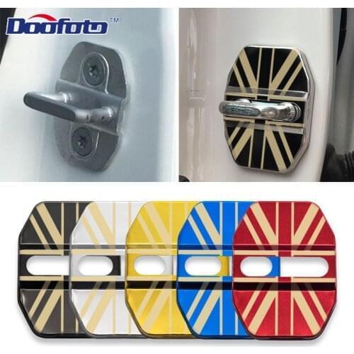 Doofoto Car Door Lock Protective Cover For Fiat Benz AMG BMW UK Flag Car Accessories Styling Decoration Interior Door Lock Case