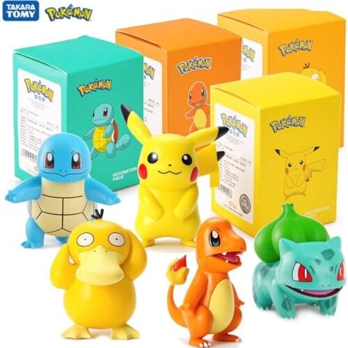 Pokemon Pikachu Figures, Charmander, Psyduck, squirt, Jigglypuff, Bulbasaur, Toys, Kawaii Model, Kids Gift, 6 Styles