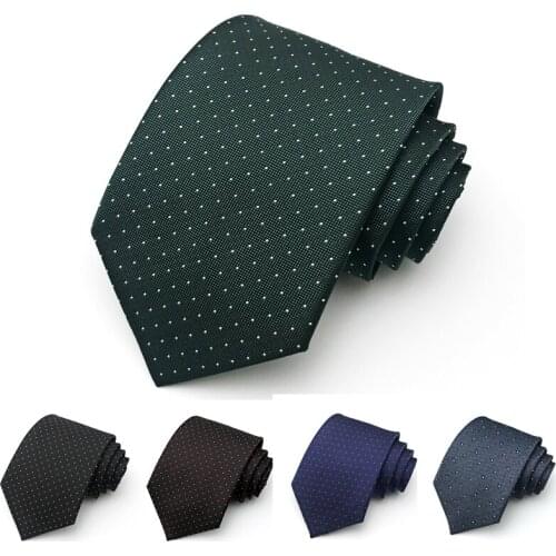 Brand New Fashion Formal 8CM Wide Dot Tie For Men High Quality Gentleman Business Suit Necktie Work Party Wedding With Gift Box