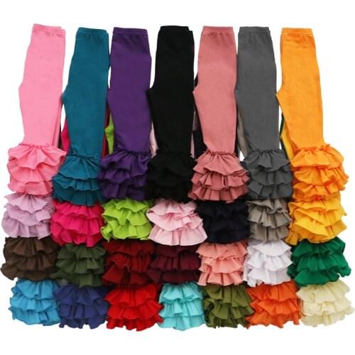 Kaiya Angel Fall Winter Cotton Kids Toddler Girl 3 layers Ruffle Leggings Pants Clothes Colors PregnancyTight Pant Trousers