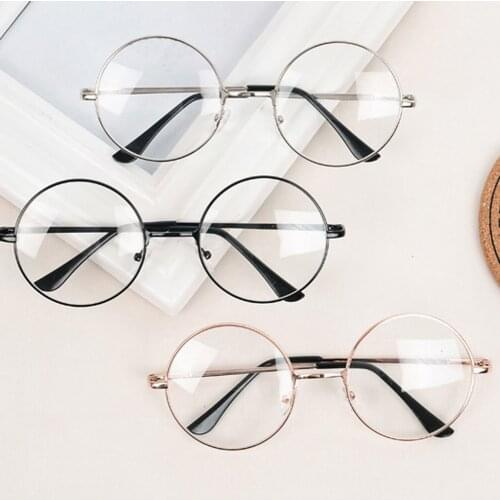 2020 New Classic Vintage Glasses Frame Round Lens Flat Myopia Optical Mirror Simple Metal Women/Men Glasses Frame Dropshipping