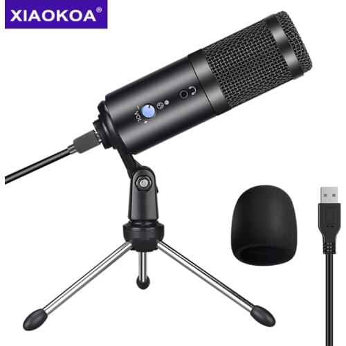 XIAOKOA USB Microphone condenser For PC Computer Vocal Recording Studio Microphone for YouTube Video Skype Chatting Game Podcast
