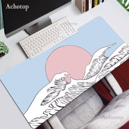 Great Wave Off Art Mouse Pad Large Size Mouse Pad Natural Rubber PC Computer Gaming Mousepad Desk Mat Locking Edge for CS GO LOL