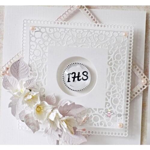 Mmao Crafts Metal Steel Cutting Dies New 2Pcs Lace square frame Stencil For DIY Scrapbooking Paper/photo Cards Embossing Dies