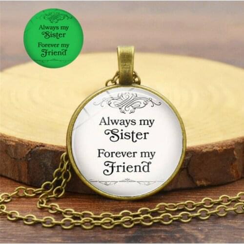 Fashion Charm Glowing Necklace Classic Inspirational Language Glass Pendant Necklace Copper Chain Women Girl Sweater Jewelry