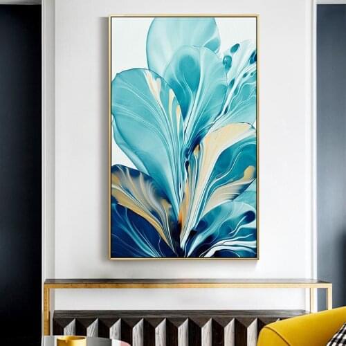 Wall Pictures for Living Room Cuadros Decorative Nordic Blue Plants Canvas Painting Ebay Dropshipping Poster and Prints No Frame