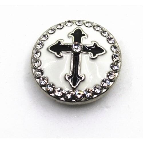 Wholesale 10pcs/lot Cross Snap Button charm fit 18mm Snap Necklace charms Bracelet Bangles DIY Jewelry Snap Pendant Charms