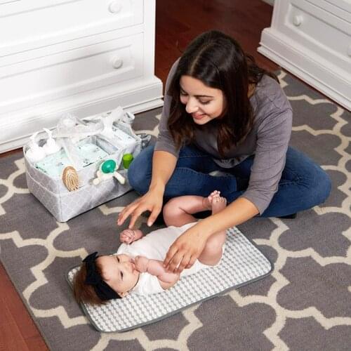 Waterproof Portable Changing Station For Newborn Baby Infant - Lightweight Travel Home Diaper Changer Mat With Pockets