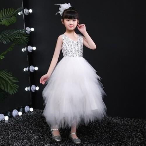 Girls Birthday Party Dress Flower Girls Banquet Party First Eucharist Party Dress Sequined Bridesmaid Wedding Party Dress