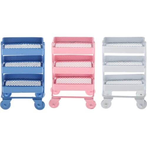 Handcrafted 1:12 Scale Mini Metal Storage Shelf Rack for Dollhouse Room