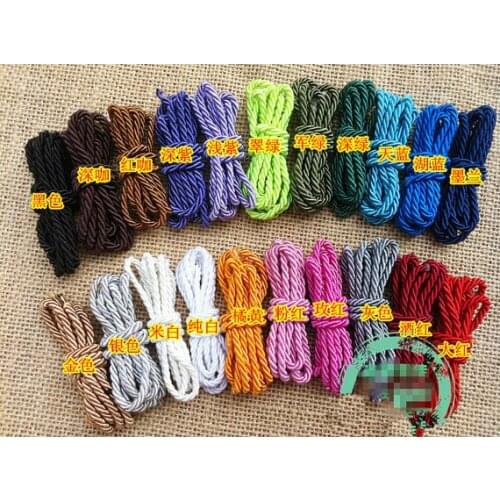 100Yds 5mm 21 Colors Round Braided Faux Twist Silk Cords String Rope,Jewelry Beading String,For Bracelet & Necklace,DIY Jewellry