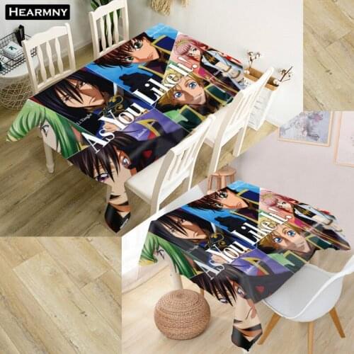HEARMNY Code Geass Tablecloth 3D Oxford Fabric Square/Rectangular Dust-proof Table Cover For Party Home Decor TV Covers