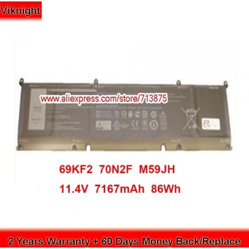 Brand New 69KF2 Battery for Dell 70N2F M59JH Laptop 11.4V 7167mAh 86Wh